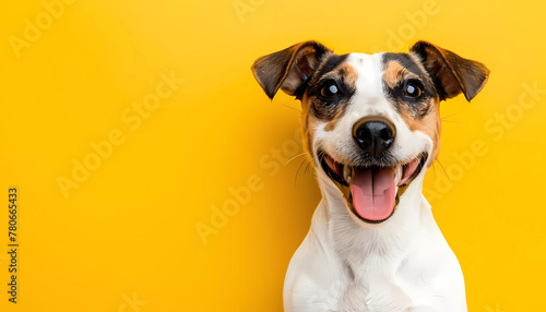 Happy terrier dog is smiling. Generative ai design concept art. © Stockpics