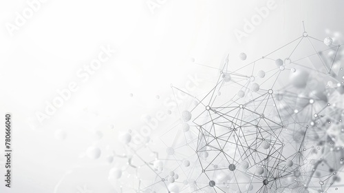 An abstract background featuring interconnected dots and lines