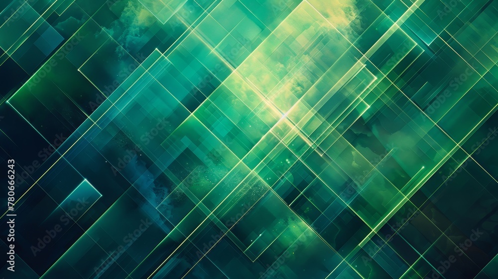 An abstract composition with geometric patterns and connecting lines An abstract composition with geometric patterns and connecting lines