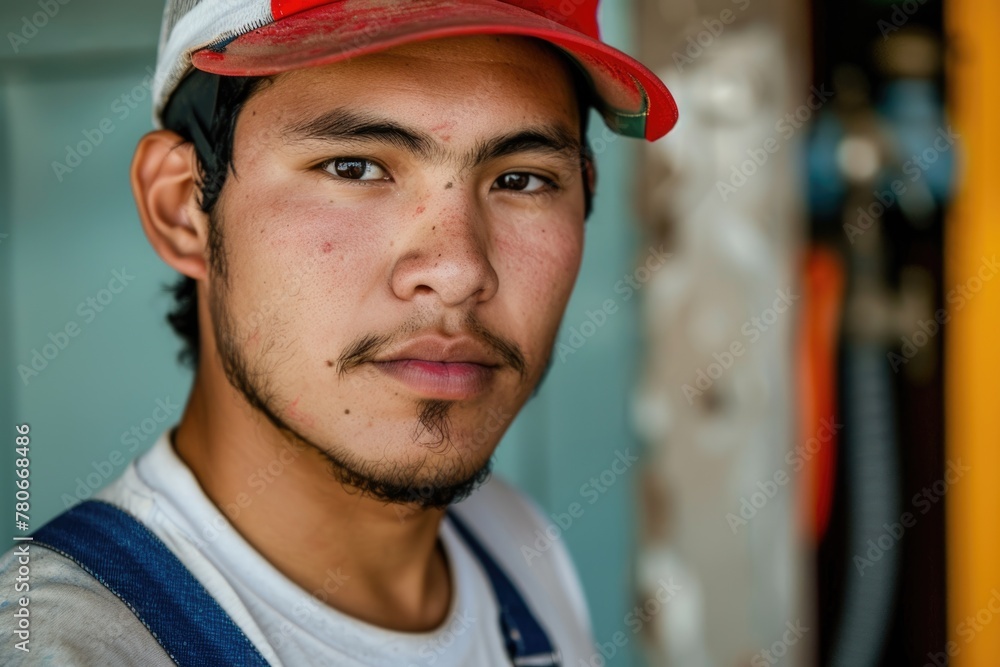 Portrait of a young male plumber Portrait of a young male plumber