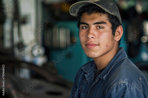 Portrait of a young male automotive mechanic