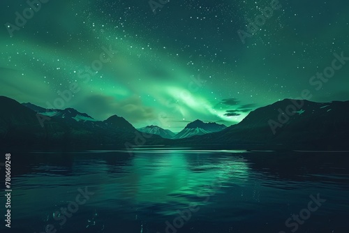 KS Beautiful northern lights over a lake with reflection © กิตติพัฒน์ สมนาศักดิ