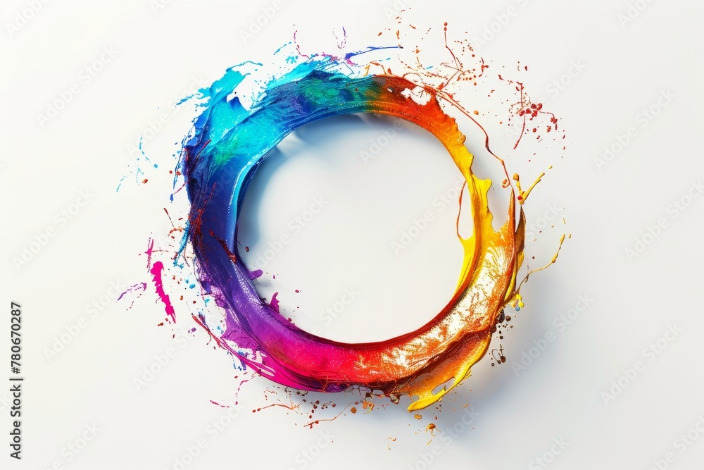 KSColorful paint splashes in the shape of an abstract KSColorful paint splashes in the shape of an abstract