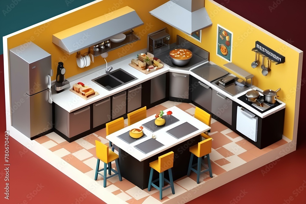 kitchen isometric design