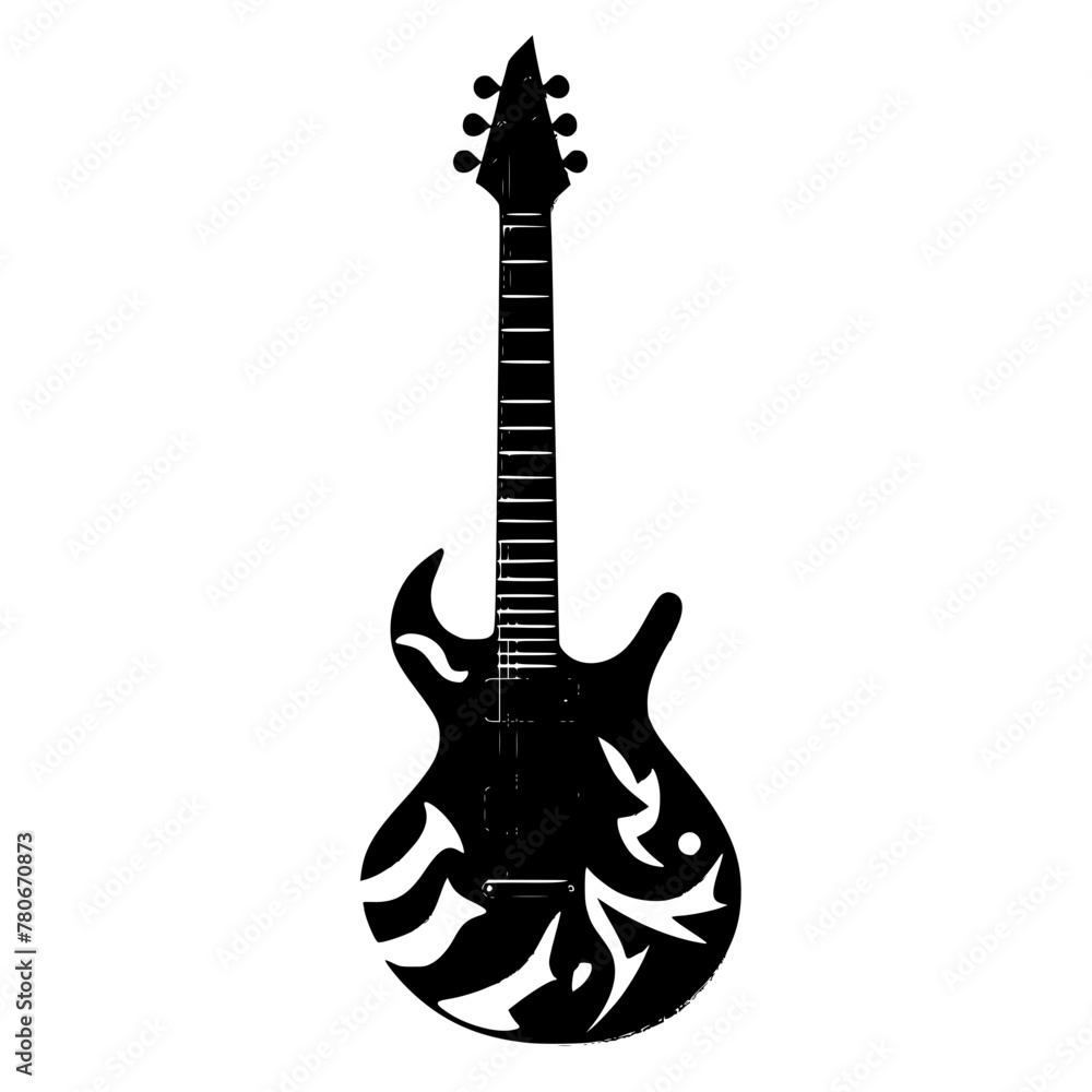 Naklejka premium guitar, electric, music, instrument, rock, isolated, musical, string, bass, white, black, sound, vector, equipment, jazz, strings, play, musician, wood, concert, red, metal, band, acoustic, electric g