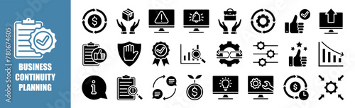 Business Continuity Planning icon set for design elements	