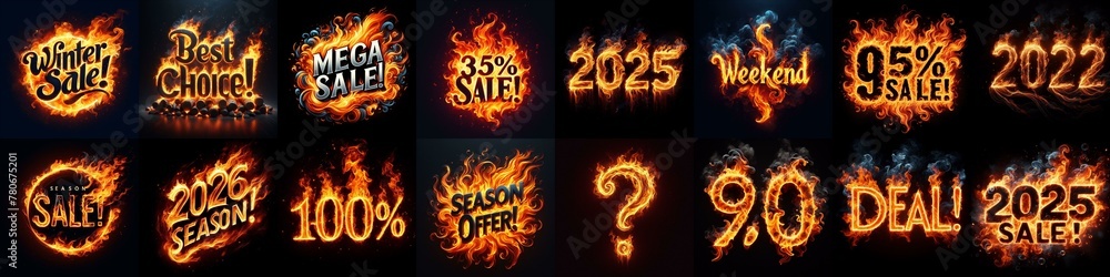 Sale fire and flame concept. AI generated illustration Sale fire and flame concept. AI generated illustration