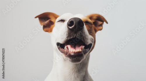 Portrait of a happy dog smiling