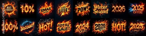 Sale fire and flame concept. AI generated illustration