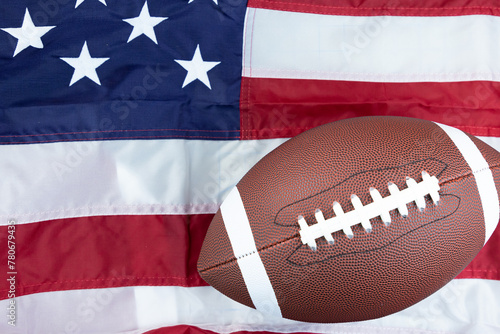 football on United States flag 