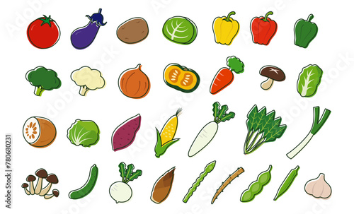 シンプルな野菜のイラストセット