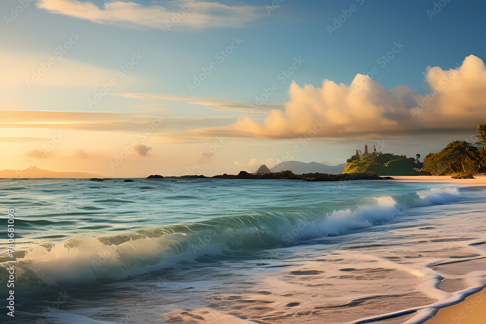 Obraz premium sunset at the beach, generative ai