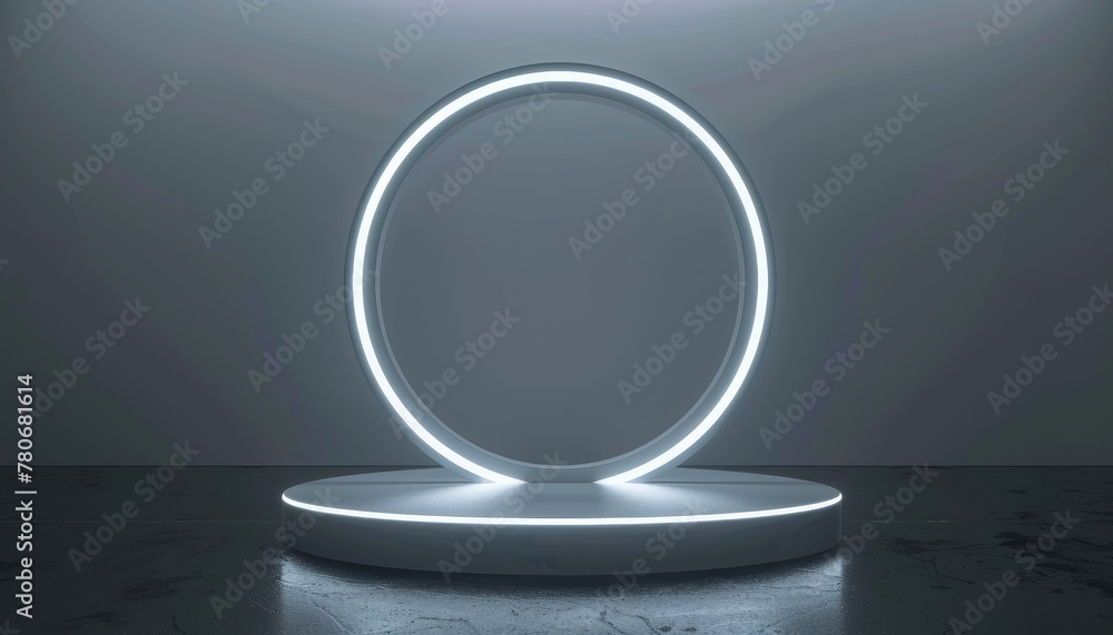 A white room with a large circular opening in the middle by AI generated image A white room with a large circular opening in the middle by AI generated image