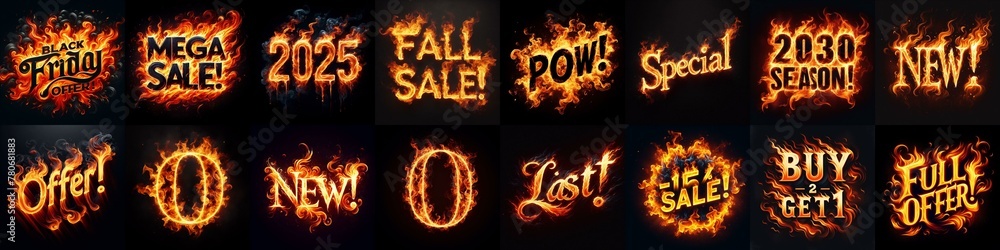 Sale fire and flame concept. AI generated illustration Sale fire and flame concept. AI generated illustration