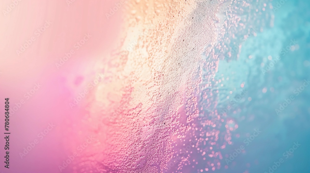 Obraz premium Textured Surface With A Soft Iridescent Shimmering Radiance. An Abstract Gradient Wallpaper. Pastel serene minimalist Backdrop. AI Generated