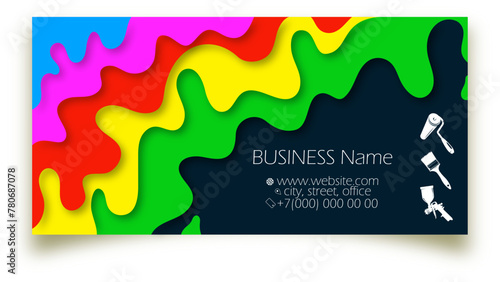Business card concept for painter and painting work