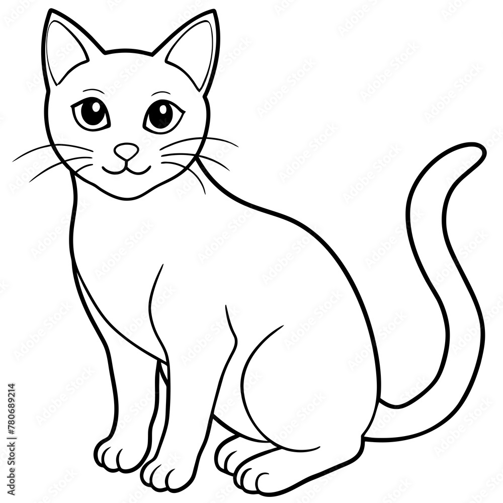 Fototapeta premiumCute cat icon vector illustration.