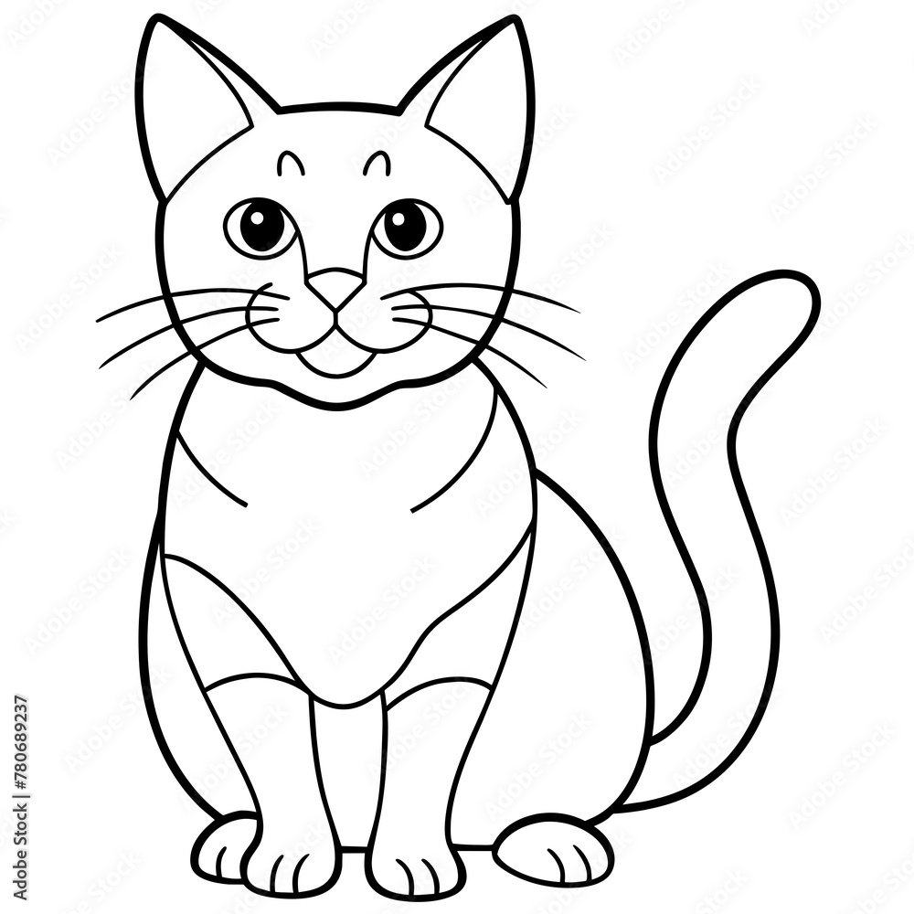 Fototapeta premiumCute cat icon vector illustration. 