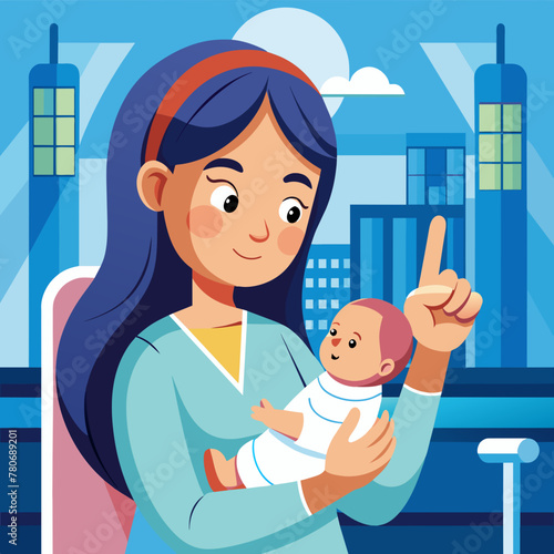 newborn baby, hand holding a mother's index finger. 