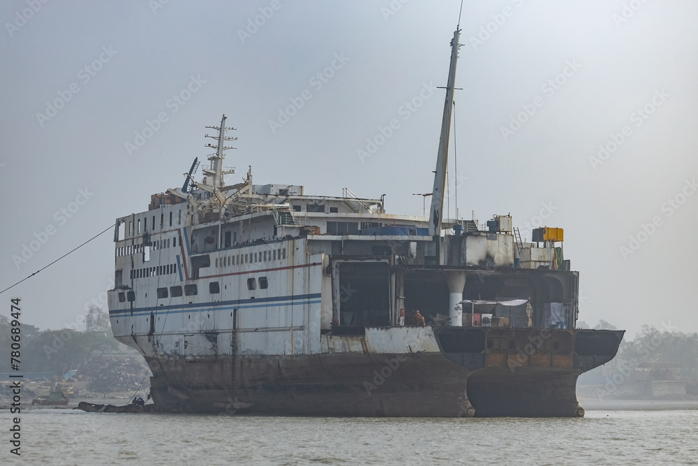 Fototapeta premium Ship breaking yard in Bangladesh Chittagong