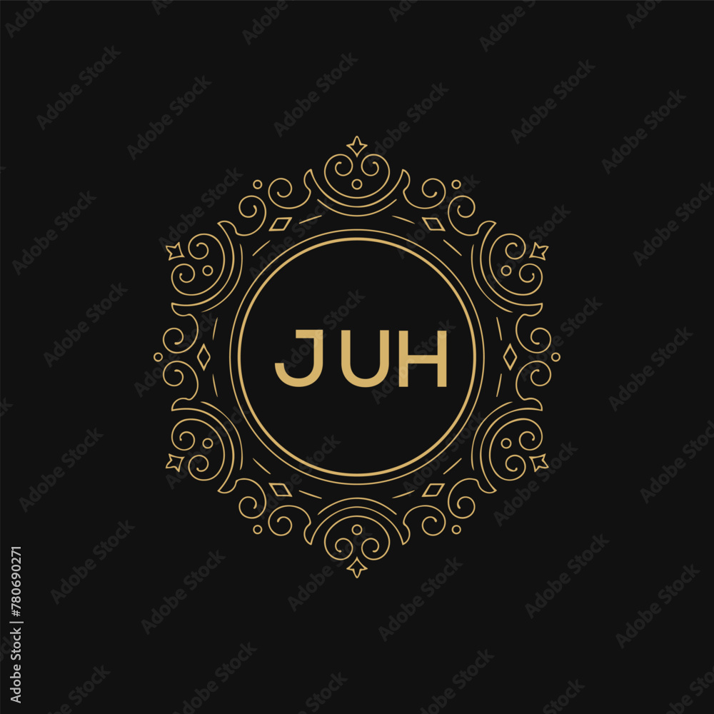 JUH  logo design template vector. JUH Business abstract connection vector logo. JUH icon circle logotype.
