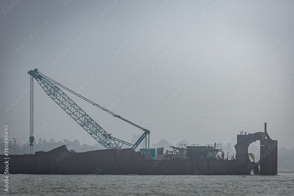 Fototapeta premium Ship breaking yard in Bangladesh Chittagong