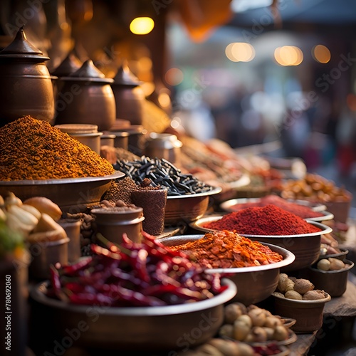 bustling stalls filled with exotic and spice