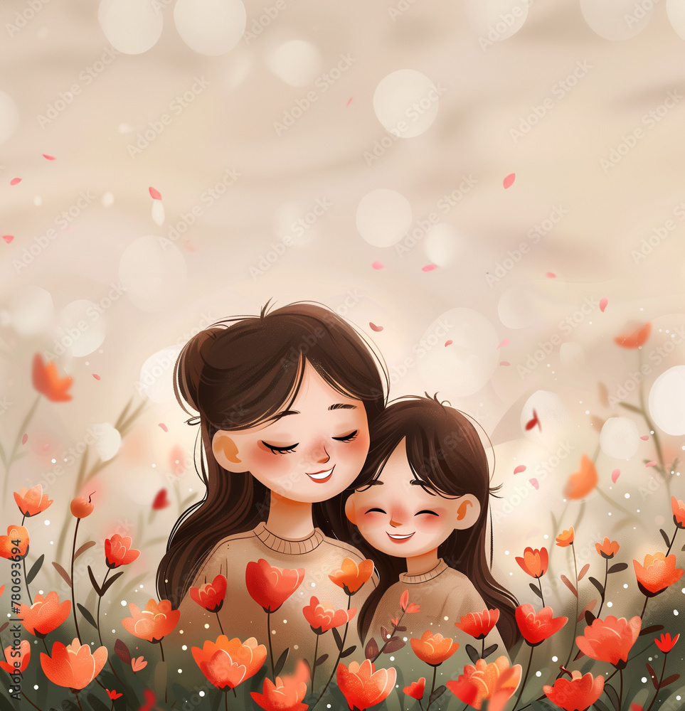 a beautiful illustration for mother's day a beautiful illustration for mother's day