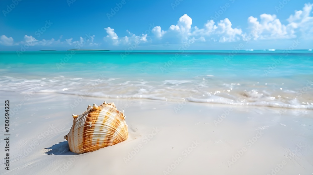 Summer beach with starfish and shells Summer beach with starfish and shells