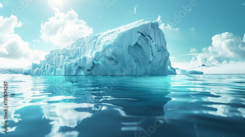 Broken floating iceberg on the assessment caused by climate change, global warming. Climate change, nature. © Malgorzata