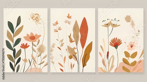 Floral Autumn Leaves Illustration Background