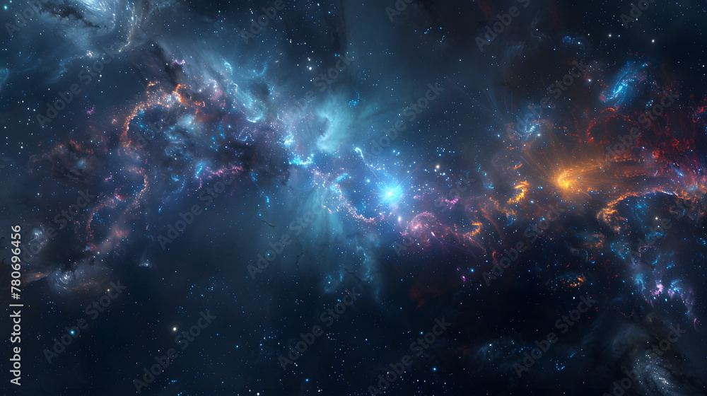 Obraz premium Space nebula. Illustration of the universe for use with projects on science, research, and education