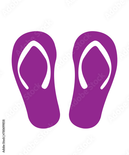 Flip flop clip art design on plain white transparent isolated background for card, shirt, hoodie, sweatshirt, apparel, tag, mug, icon, poster or badge