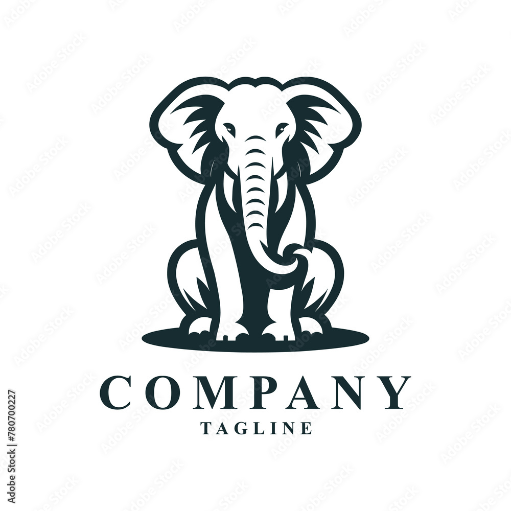 Fototapeta premium minimalist elephant logo