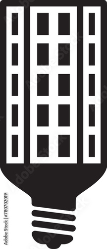 Led lamp icon energy economy technology. Electric bulb power modern innovation. Smart home vector sign.