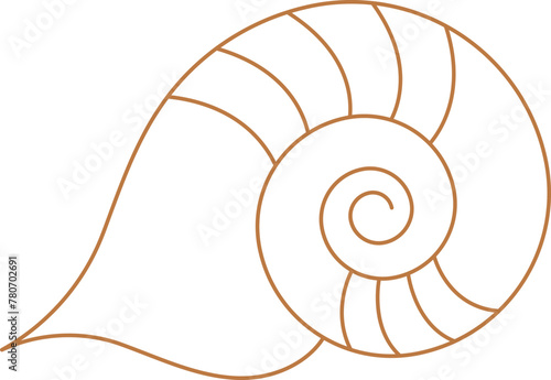 Linear Retro Seashell Icon