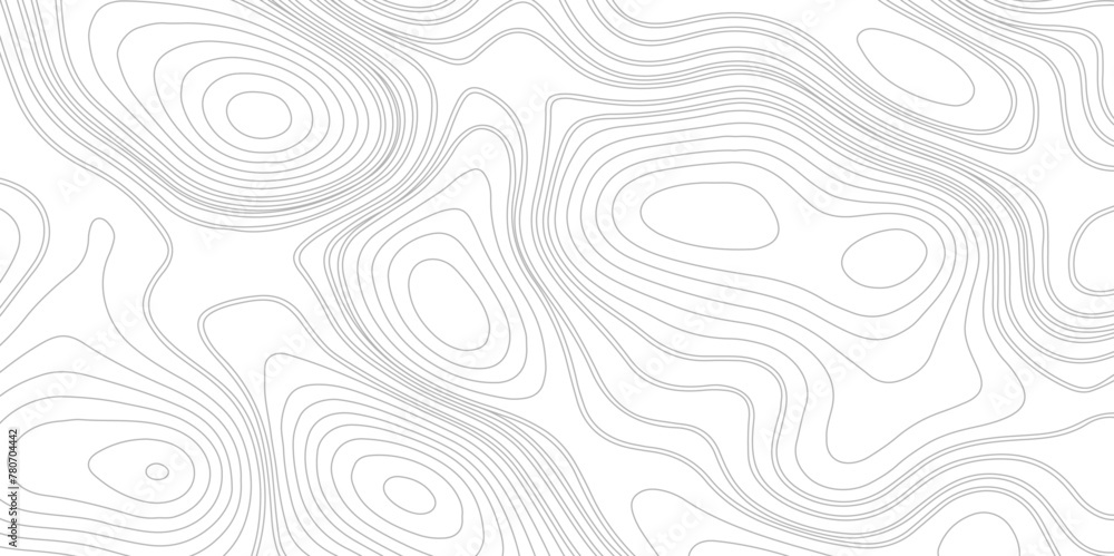 Topographic map backdrop. Conditional geography scheme and the terrain path. Contour line abstract background. Topographic line pattern, map landscape background above view. Vector abstract