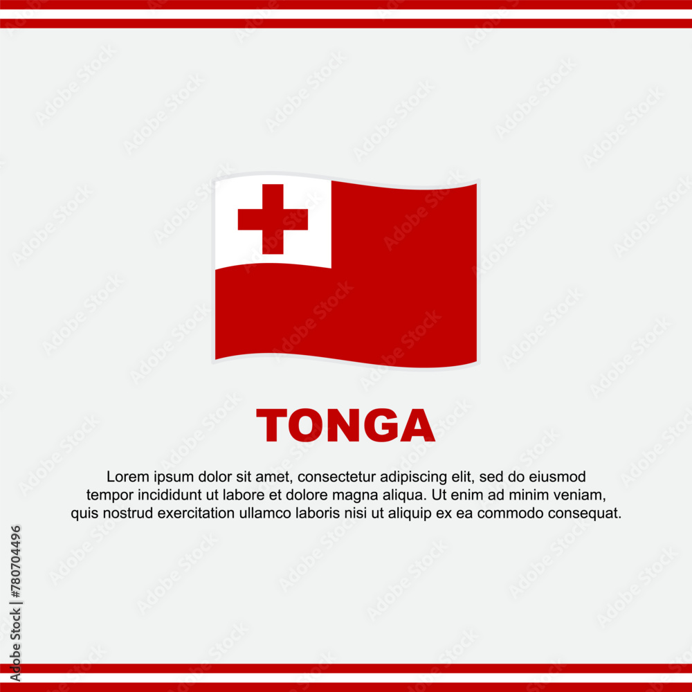 Tonga Flag Background Design Template. Tonga Independence Day Banner Social Media Post. Tonga Design