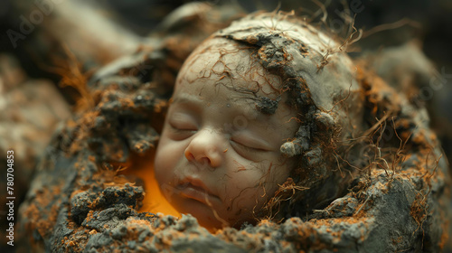 child in a stone