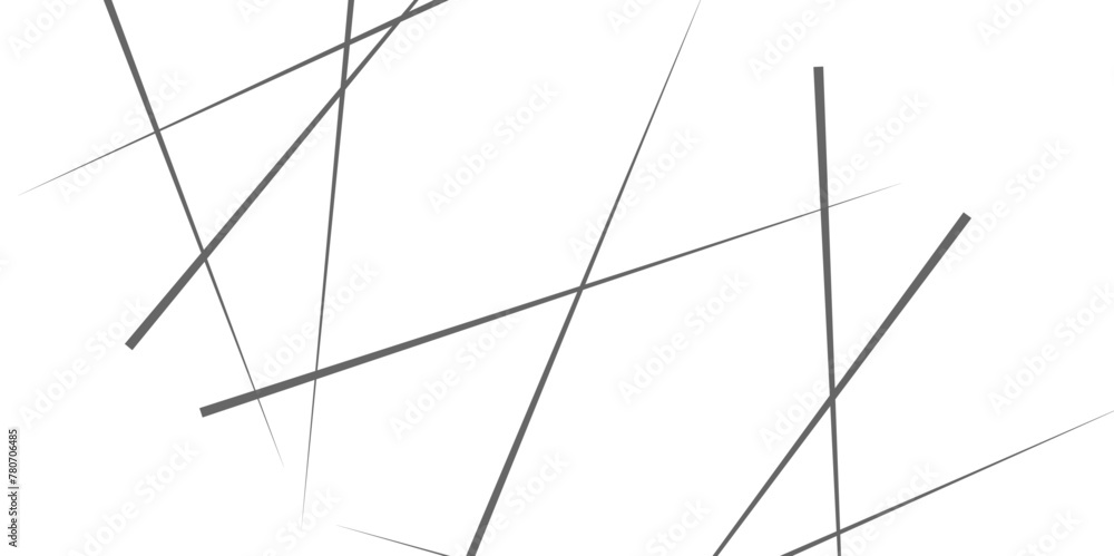 Horizontal template with chaotic lines. Abstract pattern black random stripe background diagonal chaos line angle. Simple vector illustration.