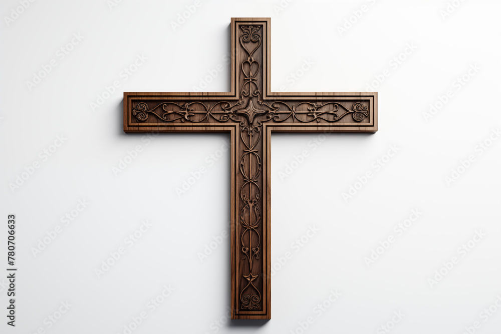 Christian religious wooden cross on white background. Christian religious crucifix on white background. Topics related to the Christian religion. Topics related to death. Object of worship and belief, Christian religious wooden cross on white background. Christian religious crucifix on white background. Topics related to the Christian religion. Topics related to death. Object of worship and belief,