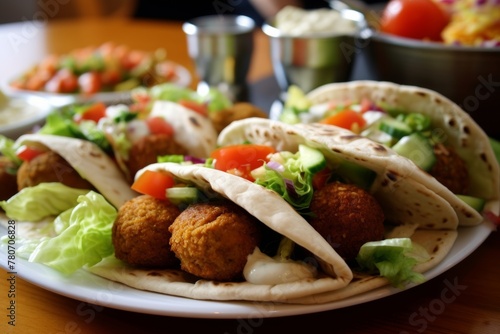 Falafel - Deep-fried balls or patties made from ground chickpeas or fava beans, often served in pita bread with tahini sauce and salad