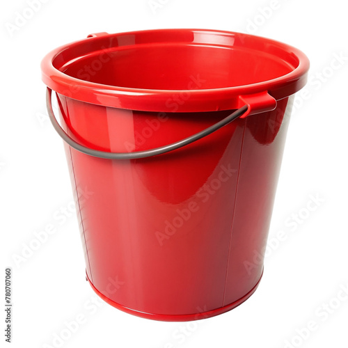 Red bucket isolated on transparent background