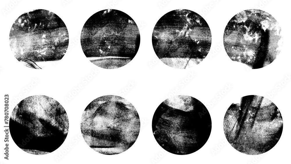 Set of Grunge Circles PNG Silhouettes Set of Grunge Circles PNG Silhouettes