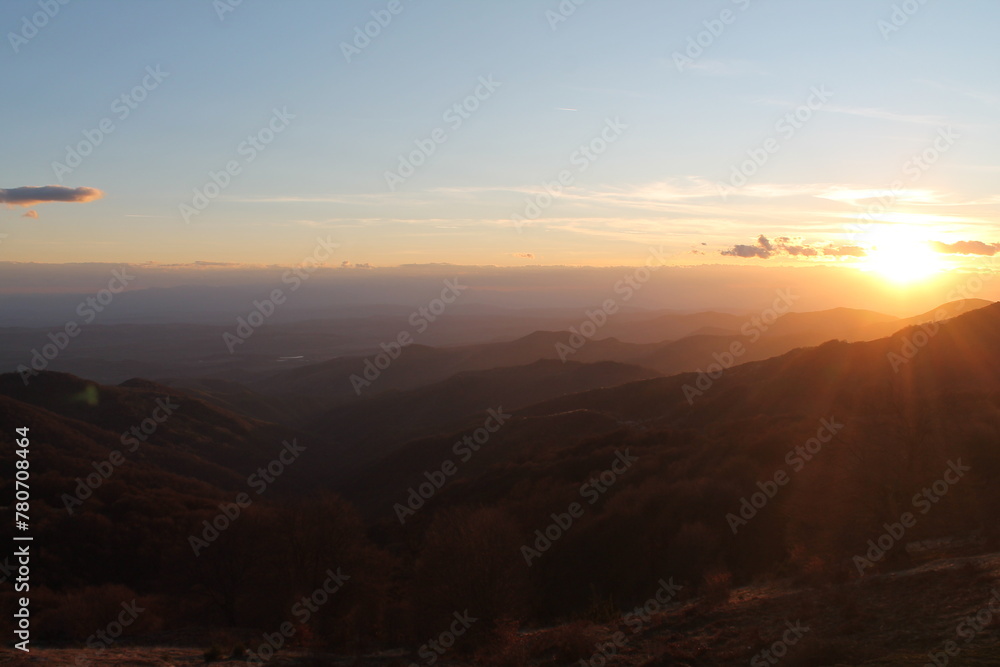Fototapeta premium sunset over the mountains