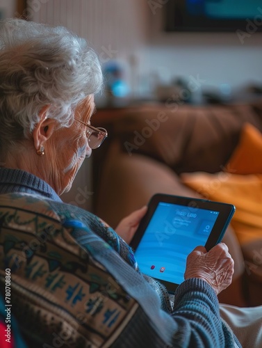 A tablet with a userfriendly interface, allowing easy access to digital communication for older adults