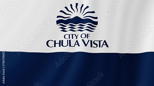 Chula Vista, California Waving Flag. Realistic Flag Animation. photo