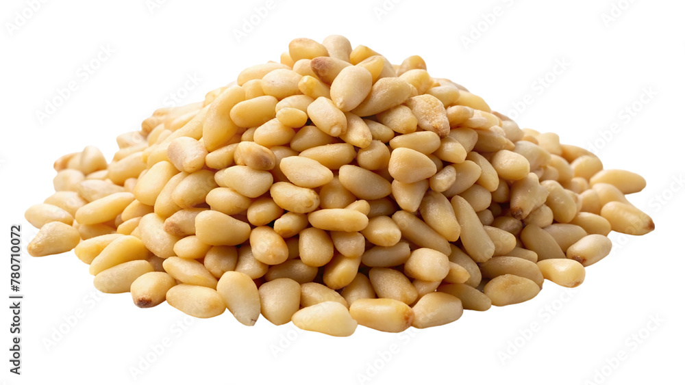 Pine nuts isolated on transparent background