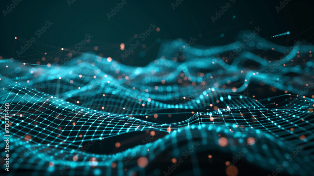 Blue and Orange Abstract Digital Dot Technology Background Blue and Orange Abstract Digital Dot Technology Background