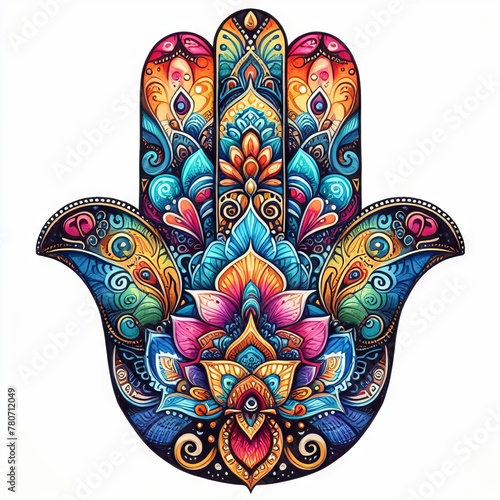 hamsa hand on white